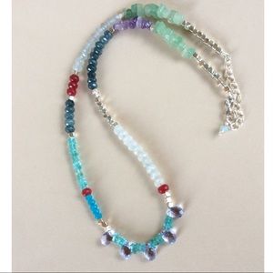 New Natural multi gemstone necklace